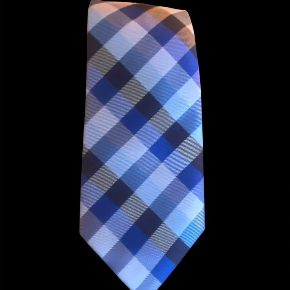 Tommy Hilfiger Men's Blue Buffalo Tartan Neck-Tie.